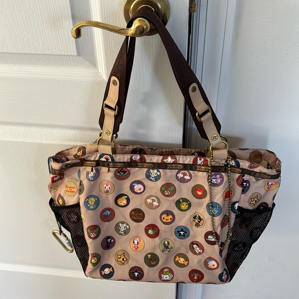 tokidoki Beige and Brown Character Tote
